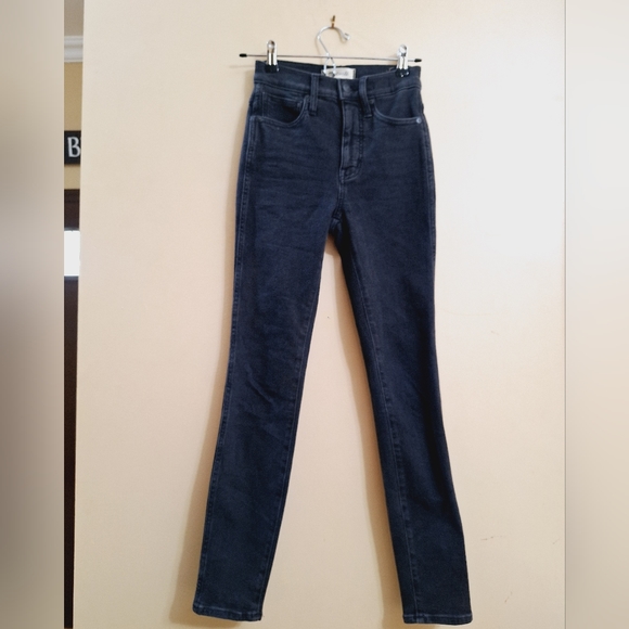 Madewell 10" High Rise Skinny Jeans Black Stretch Denim Sz 24 - Picture 5 of 11
